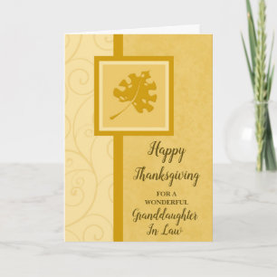 Fall Happy Thanksgiving Granddaughter in Law Holiday Card