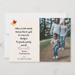 Fall Happy Thanksgiving Photo Quote Card