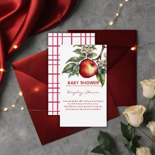 Fall Harvest Apple Branch Floral Baby Shower Enclosure Card