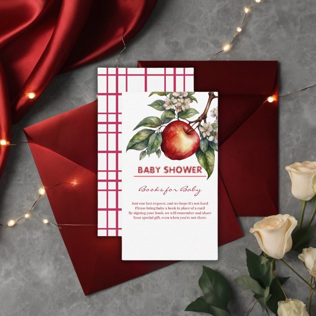 Fall Harvest Apple Branch Floral Baby Shower  Enclosure Card (Creator Uploaded)