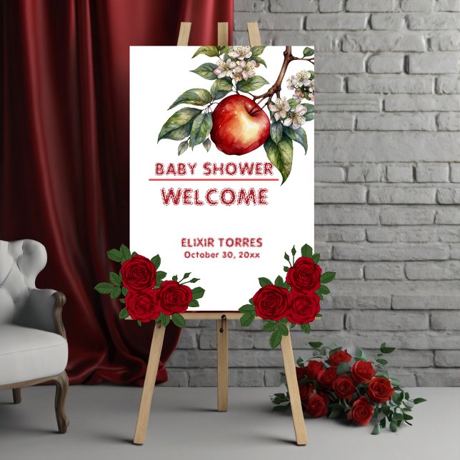 Fall Harvest Apple Branch Floral Baby Shower Foam Board (Creator Uploaded)