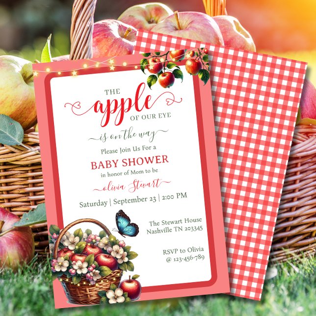 Fall harvest Apple of my eye baby shower  Invitation (Creator Uploaded)