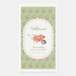 Fall Harvest Apple Of Our Eye Baby Shower Welcome Paper Guest Towels