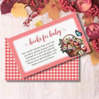 fall harvest apple theme books for baby enclosure card