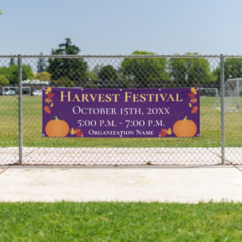 Fall Harvest Autumn Leaves Pumpkin Festival Banner