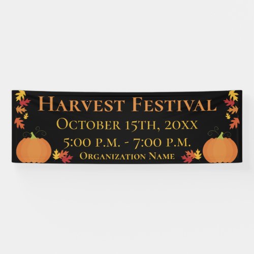 Fall Harvest Autumn Leaves Pumpkin Festival Event  Banner