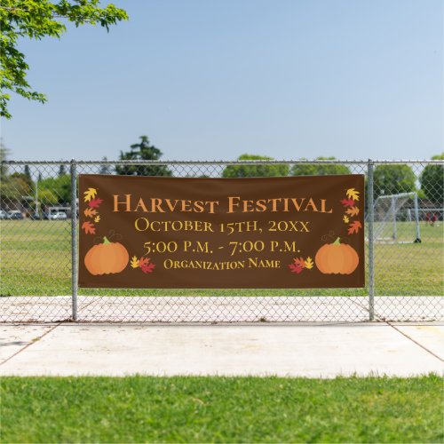 Fall Harvest Autumn Leaves Pumpkin Festival Event  Banner