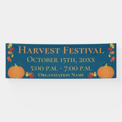 Fall Harvest Autumn Leaves Pumpkin Festival Event Banner