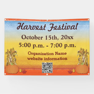 Fall Harvest Autumn QR Code Festival Banner