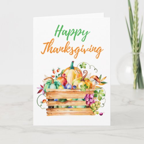 Fall Harvest Basket Thanksgiving Greeting Card
