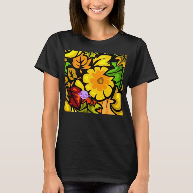 Fall Harvest Bella Relaxed Fit 3/4 Slv VNeck Shirt (Front)