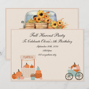 fall harvest birthday invitation