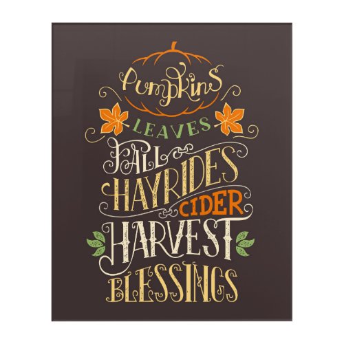 Fall  Harvest Blessings Acrylic Print