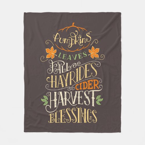 Fall  Harvest Blessings Fleece Blanket