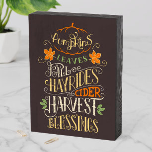 Fall & Harvest Blessings Wooden Box Sign