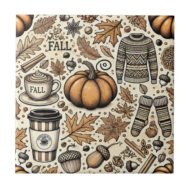 Fall Harvest Ceramic Tile (Front)