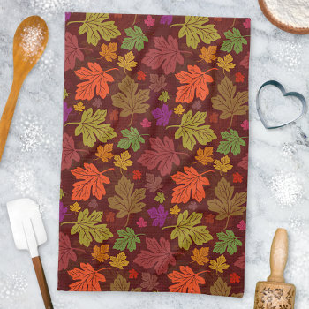 Fall Harvest Colorful Maple Leaves Towel by FancyCelebration at Zazzle