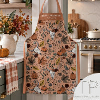 Fall Harvest Cow Skull Pumpkin Leaves Thanksgiving