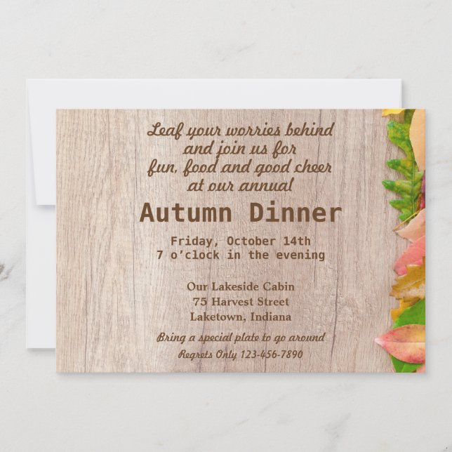 Fall Harvest Dinner Invitation (Front)
