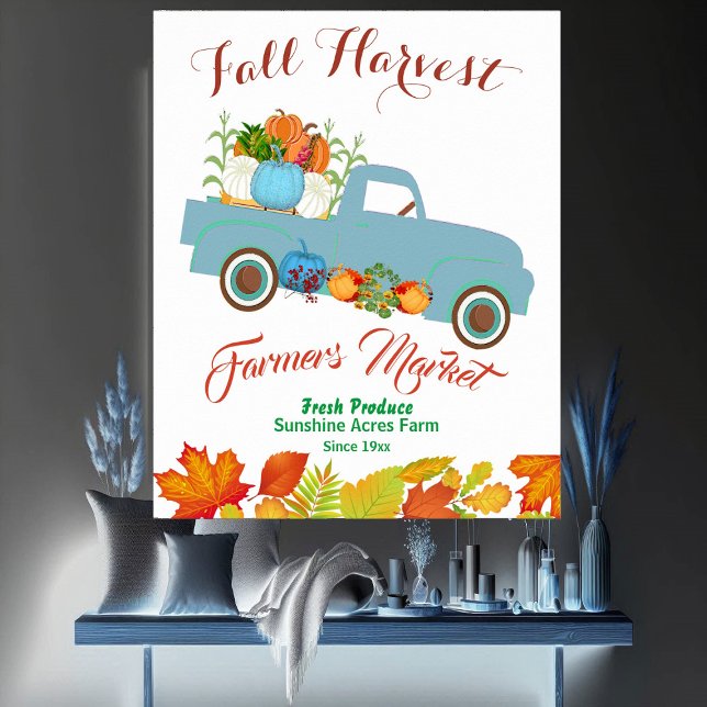 Fall Harvest Farmer Market Pumpkin Patch Farmhouse Poster (Fall Harvest Farmer Market Pumpkin Patch Farmhouse Poster)