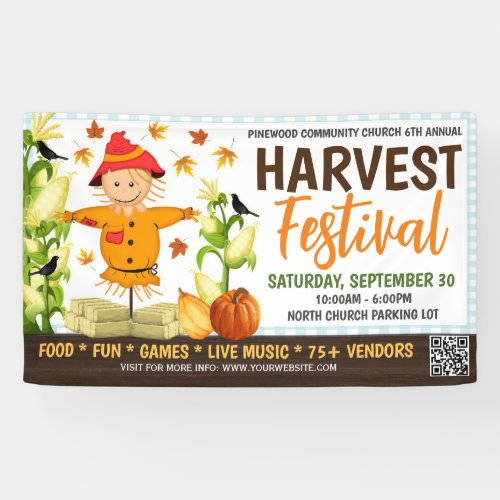Fall Harvest Festival Banner with qr code