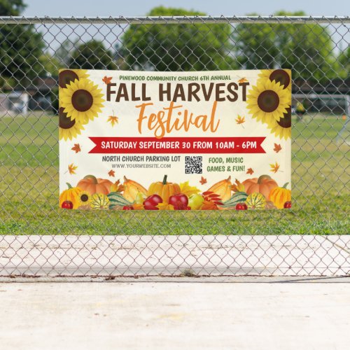 Fall Harvest Festival Banner with qr code