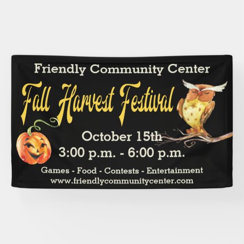 Fall Harvest Festival Community Center Church Banner