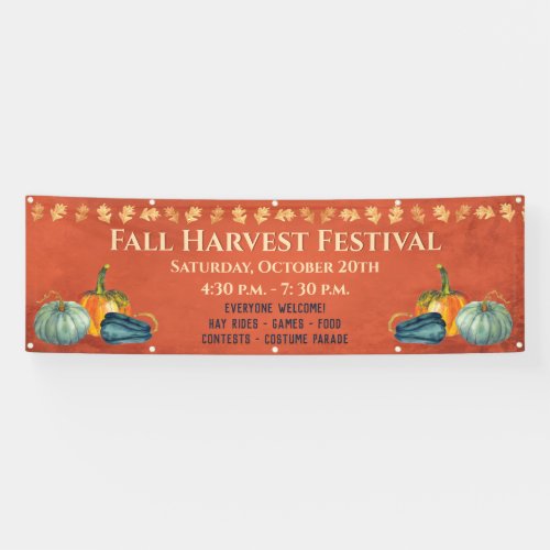 Fall Harvest Festival Event Pumpkin Banner