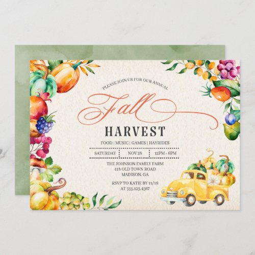 Fall Harvest Festival Invitation