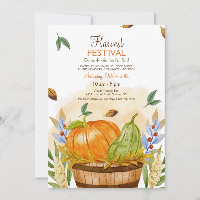 Fall Harvest Festival Invitation (Front)