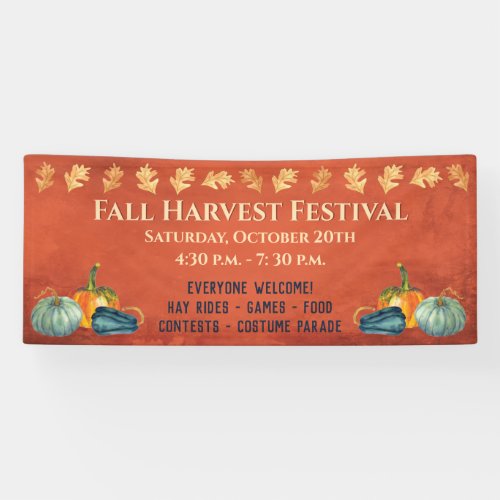 Fall Harvest Festival Pumpkin Banner
