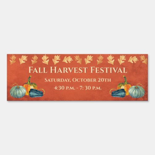 Fall Harvest Festival Pumpkin Sign