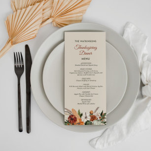 fall harvest floral thanksgiving menu