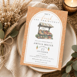 Fall Harvest Fresh Off The Market Bridal Shower Invitation