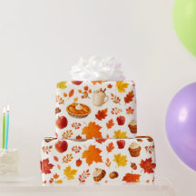 Fall Harvest Gift Wrapping Paper - Pumpkins