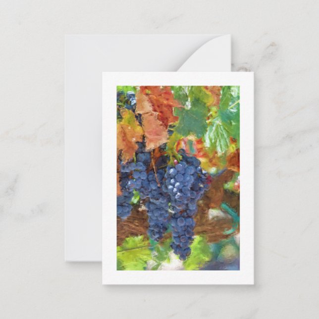 Fall Harvest Grapes Note Card (Front)