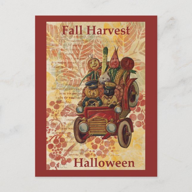 Fall Harvest Halloween Postcard (Front)