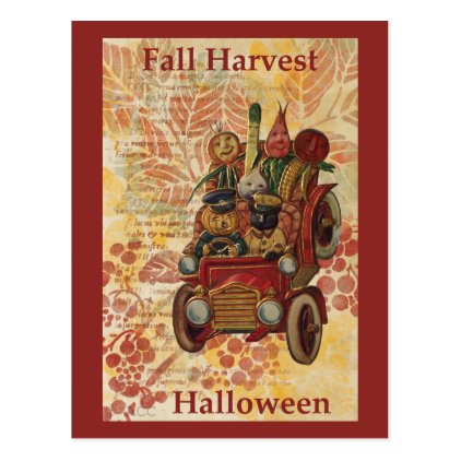 Fall Harvest Halloween Postcard