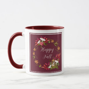 Fall harvest nature with customizable text mug