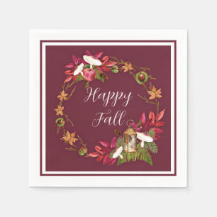 Fall harvest nature with customizable text napkins