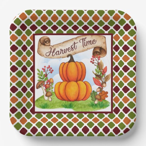 Fall Harvest Paper Plate