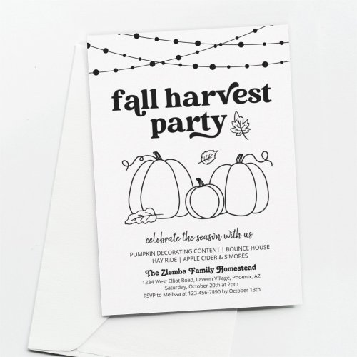 Fall Harvest Party Invitation
