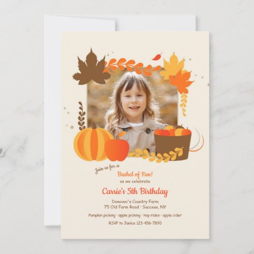 Fall Harvest Photo Invitation