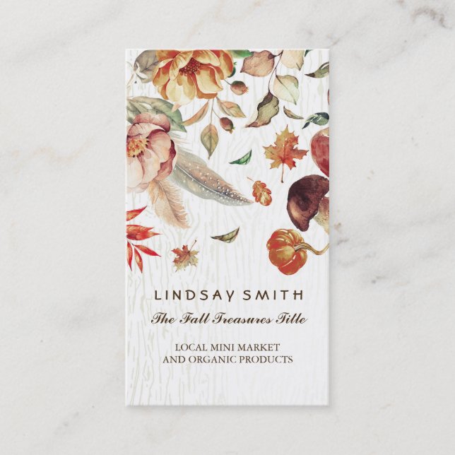 Fall Harvest Products Rural Farm Shop Business Card (Front)