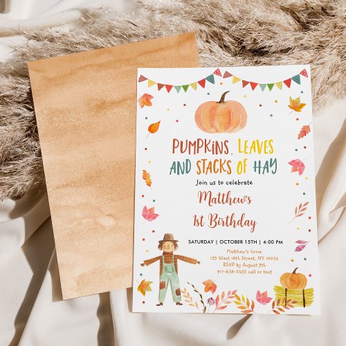 Fall Harvest Pumpkin Birthday Invitation