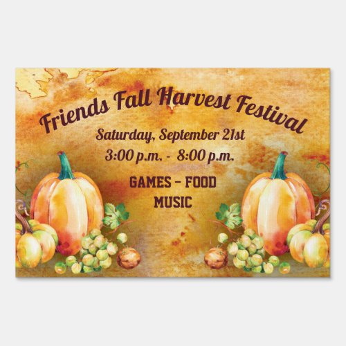 Fall Harvest Pumpkin Festival Event Sign