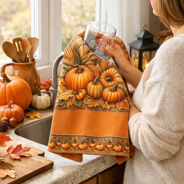 Fall Harvest Pumpkin Home Decor  Kitchen Towel (Creator Uploaded)