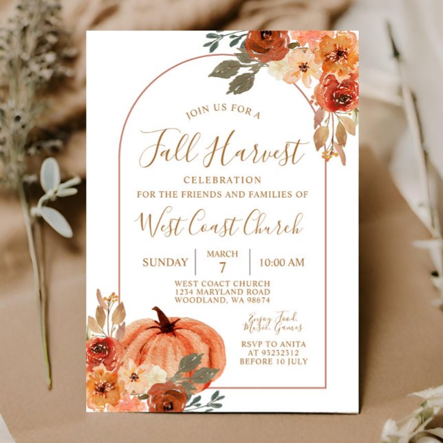 Fall Harvest Pumpkin Party, Fall Fest Community In Invitation (Creator Uploaded)