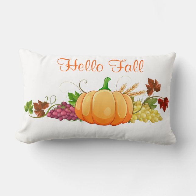 Fall Harvest Pumpkin Throw Pillow (Front)