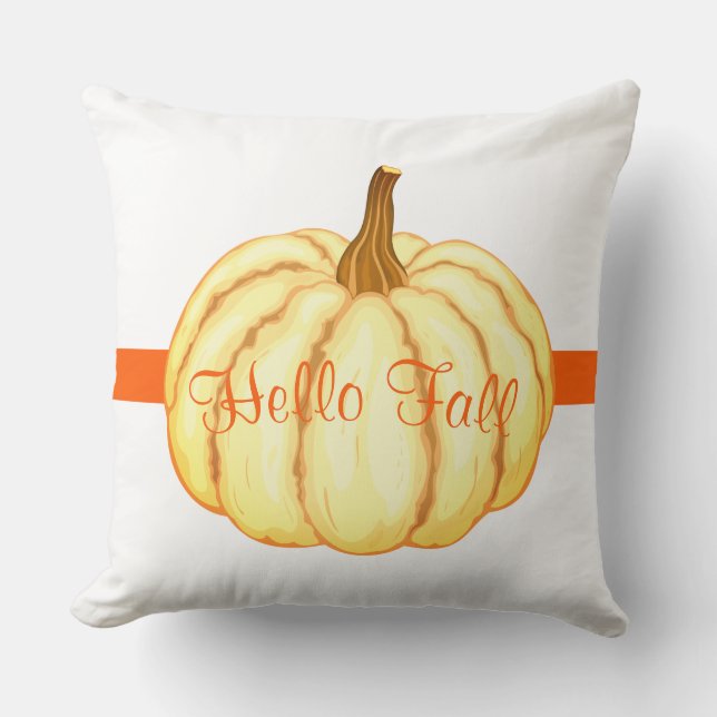 Fall Harvest Pumpkin Throw Pillow (Front)